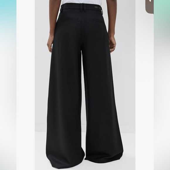 Paige Portia Wide Leg Pant with Slit in Black Size 28 - Picture 3 of 12